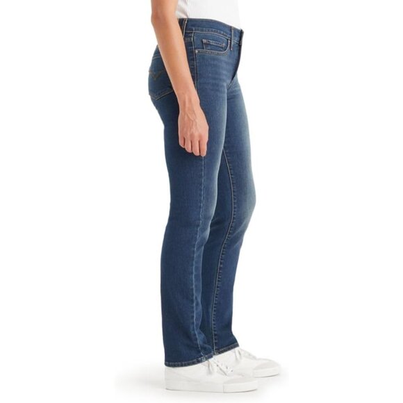 Women's Stretch Straight Jeans Plus Size Contour Slim Leg Tummy Control - Picture 2 of 5